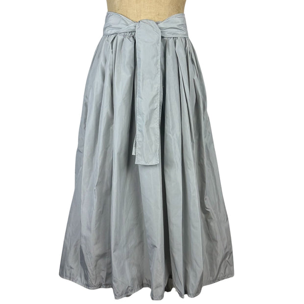 Full Pleated Puff Skirt with Tie Waist