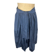 Full Pleated Puff Skirt with Tie Waist