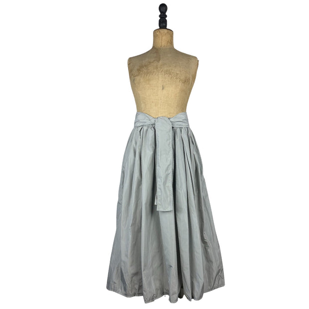 Full Pleated Puff Skirt with Tie Waist