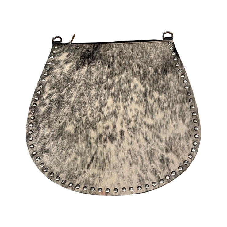 Real Hide & Leather Studded Edge Hobo Bag