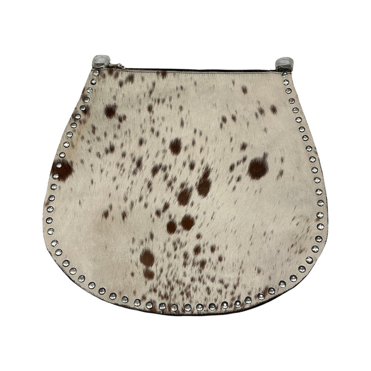 Real Hide & Leather Studded Edge Hobo Bag