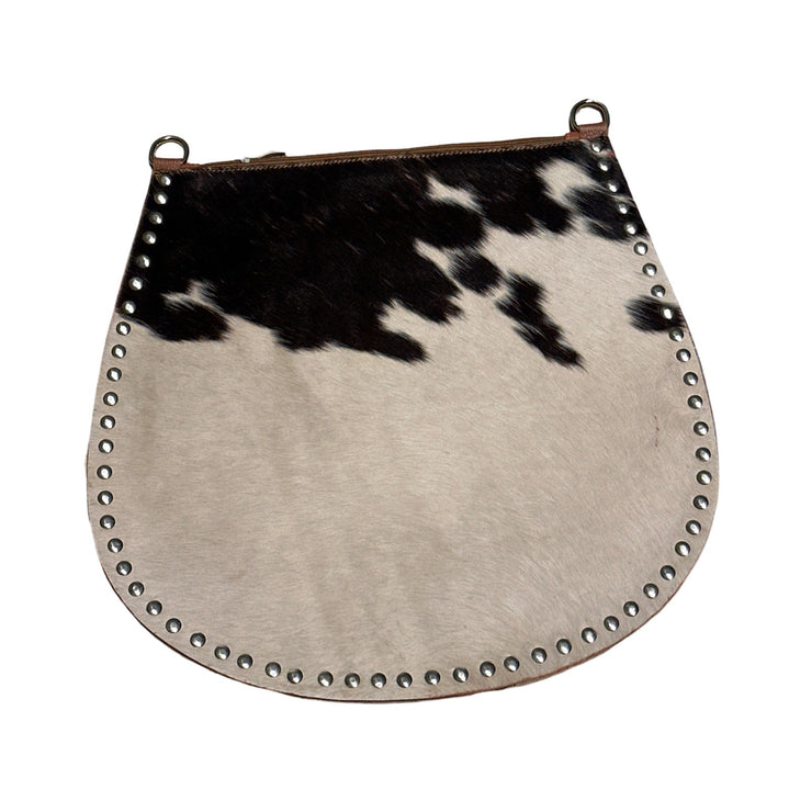 Real Hide & Leather Studded Edge Hobo Bag