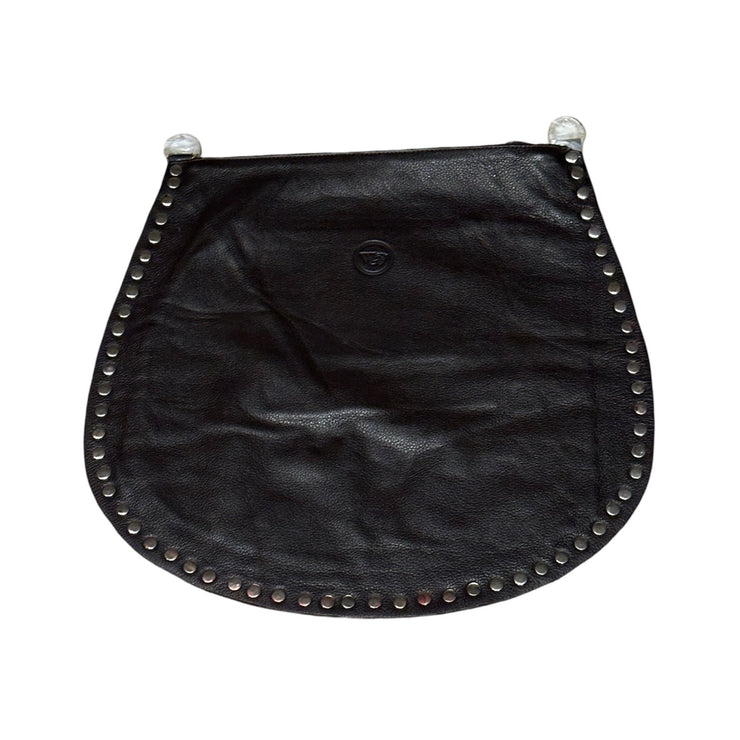 Real Hide & Leather Studded Edge Hobo Bag