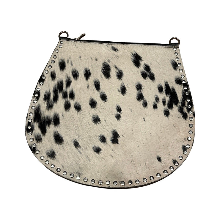 Real Hide & Leather Studded Edge Hobo Bag