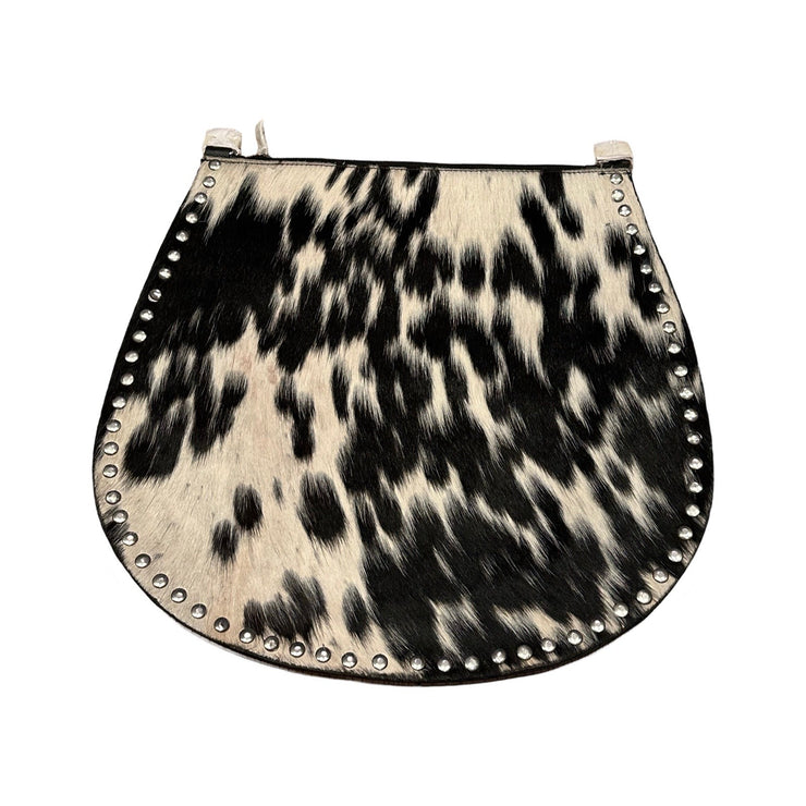 Real Hide & Leather Studded Edge Hobo Bag