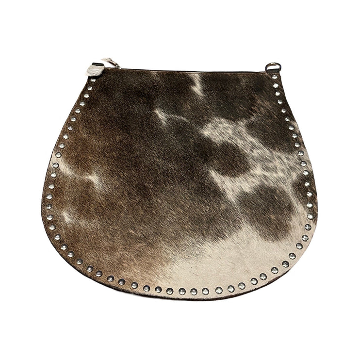 Real Hide & Leather Studded Edge Hobo Bag