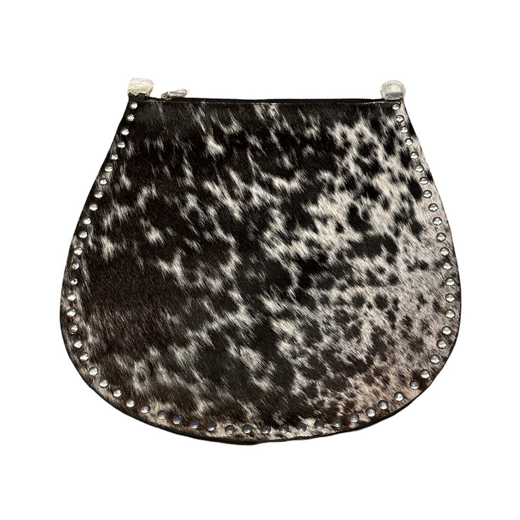 Real Hide & Leather Studded Edge Hobo Bag