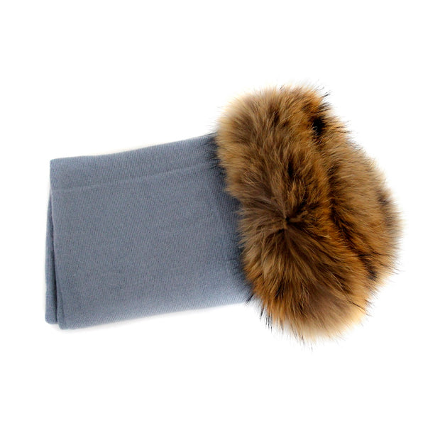 Cashmere Blend Wrap with Detachable Fur Collar