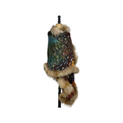 Pheasant Print full fur trim Scarf